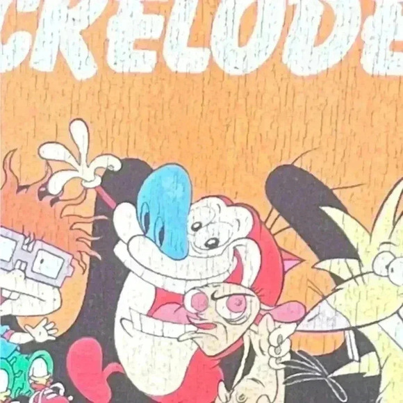 Nickelodeon Black Splat Pullover Hoodie with 90’s characters size. XL - Picture 5 of 8